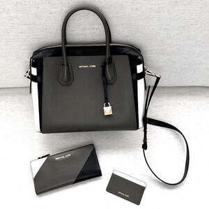 Michael Kors Mercer Olive/Multi Bag, Wallet, Card Case. Excellent Condition.